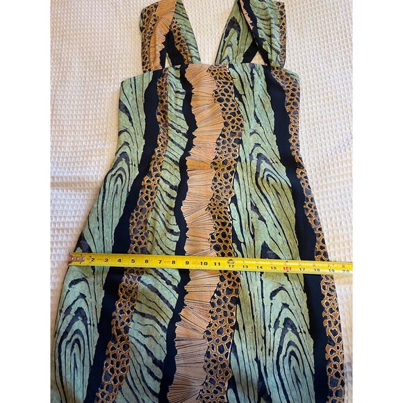 VTG Collection Tropical Safari Print Bodycon Knee Length Cocktail Dress Size 10 - Picture 6 of 11